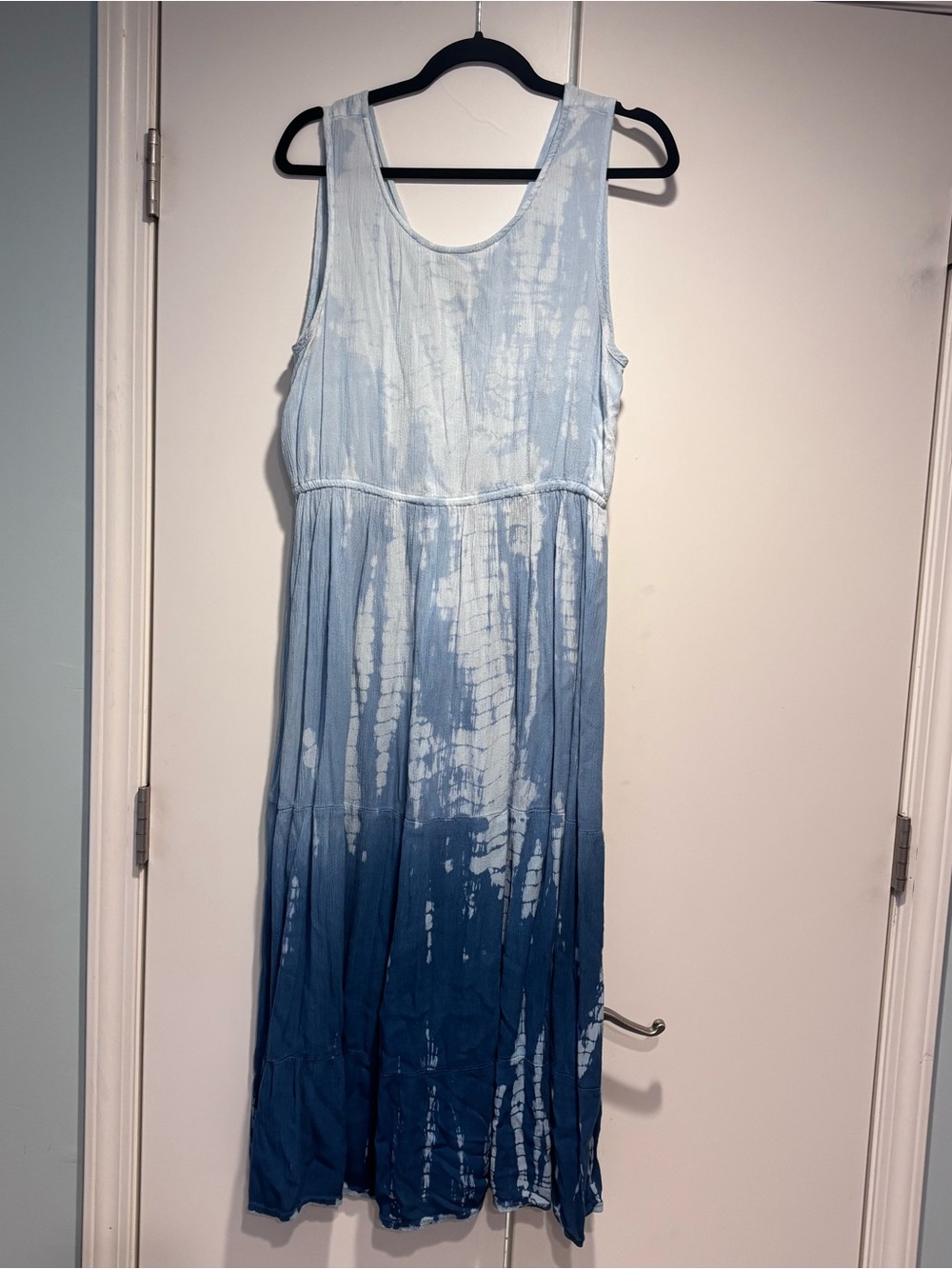 Tie-Dye Tiered Sleeveless Maxi Dress - Casual Summer
